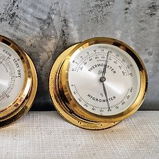 Schatz barometer ,  thermometer met hygrometer – Weerstation (2) – Glas, Messing