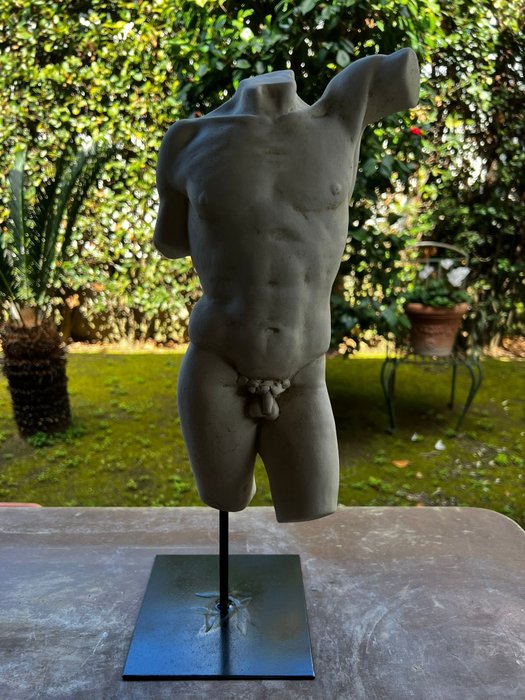 Scultura, Torso greco maschile - 46 cm - polvere di marmo