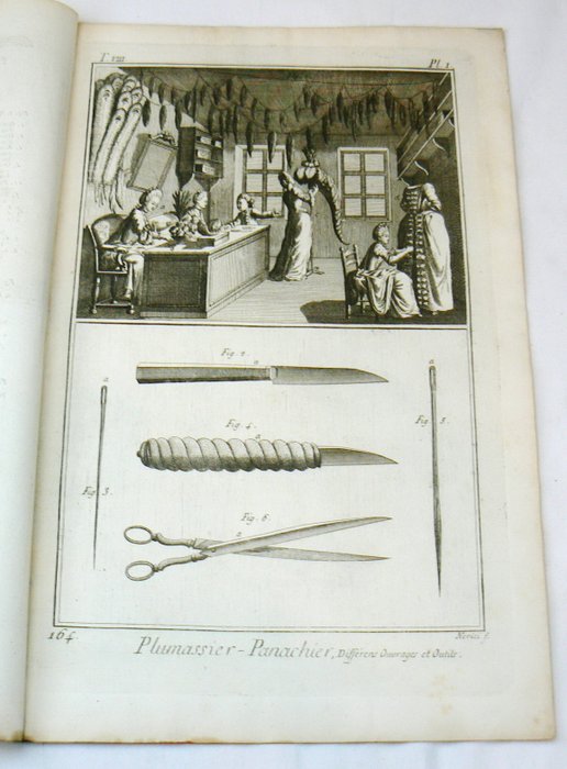 [Denis Diderot, Jean-Baptiste le Rond d'Alembert] - [Encyclopédie ou dictionaire raisonné des sciences. des arts et des métiers [...] plumassier - 1770