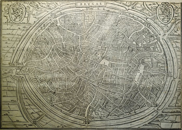 Europa, Stadsplan - Belgium / Brugge; W Silvius / L Guicciardini - Brugae - 1567