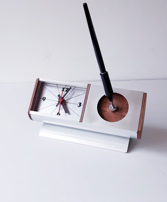 桌鐘和座鐘 - 桌鐘 - Novotecno - 木, 鉻金屬 - 1970-1980
