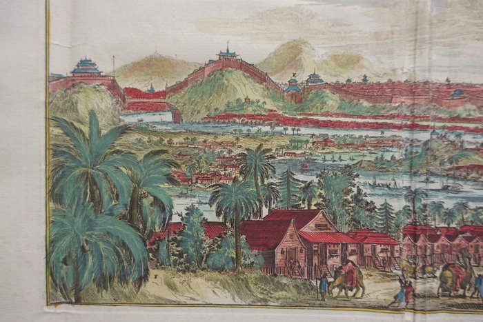 Azja, Plan miasta - Birma / Arakan (Mandalay) / LZO; Wouter Schouten - t' Conincklycke Hoofftstadt Arrakan. - 1676