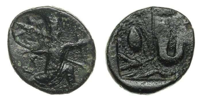Achaemenidische koninkrijk. Time of Artaxerxes III to Darios III (Circa 350-334 BC). Unit Uncertain mint in Ionia or Sardes. / Münzwesen pp. 25-26 and pl. XIII, 112; Rare