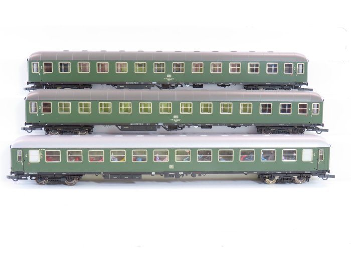 Roco H0 - 44740/45862 - Modellino di treno (3) - 3x carrozze per treni rapidi a 4 assi, 2ª classe - DB