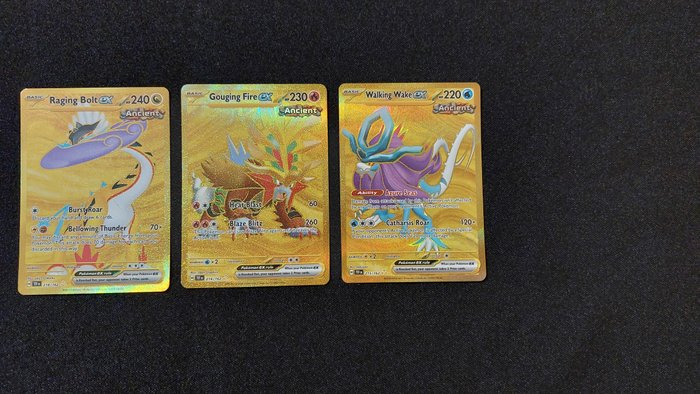 Pokémon - 3 Card - Pokemon Temporal Forces TEF 214 Gouging Fire EX, TEF 215 Walking Wake EX and TEF 218	Raging Bolt EX