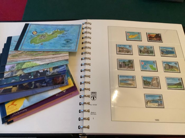 Alderney 1983/2010 - Coleção completa de livretos de selos no luxo Lindnder - Michel