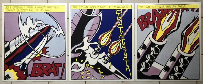 Roy Lichtenstein (1923-1997) - As I Opened Fire (Triptychon)