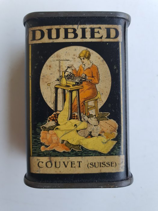 Olie dåse - Lille dåse med speciel strikkemaskineolie Dubied i Couvet (Schweiz). - Stål