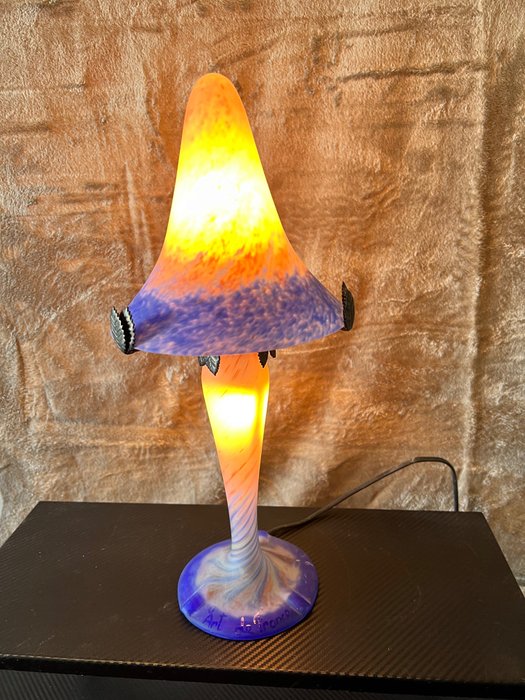 Art Nouveau stijl glaspasta tafellamp - Tafellamp - Glas