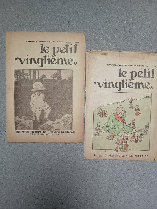 Le Petit Vingtième 22 et 34 - Les Aventures de Tintin, reporter en Amérique - 2 revistas - 1932