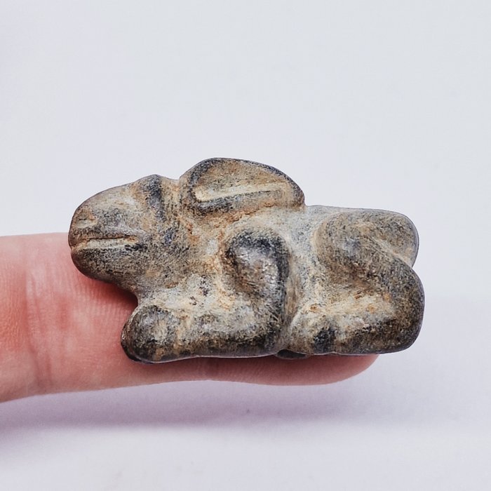 Sino-Mongolian or Sino-Siberian Sandstone Rabbit Bead Talisman - 44 mm