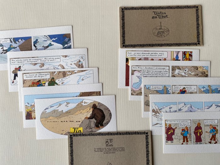 Tintin - Ensemble de 10 cartes panoramiques - Tintin au Tibet (1994)