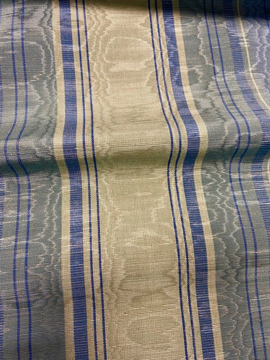 藍色和奶油色亞麻混合色調的絢麗雲紋 - 室內裝潢織物  - 500 cm - 150 cm