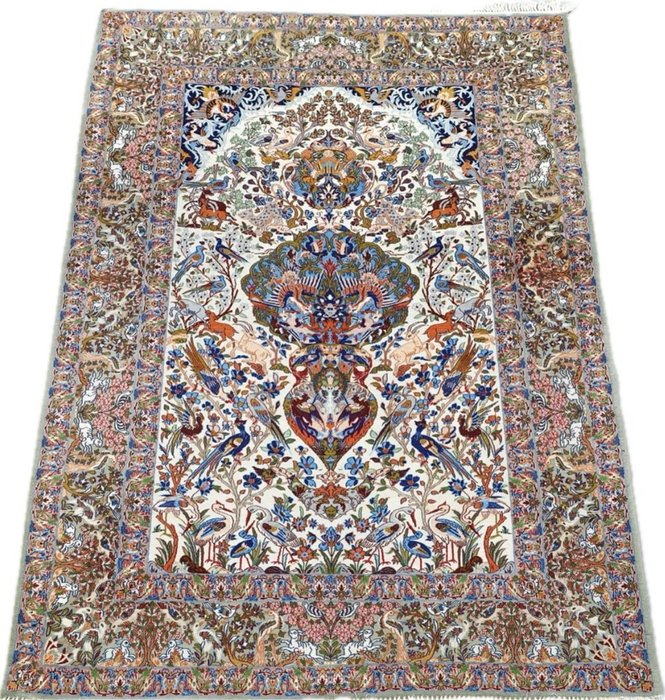 annan - Persian Isfahan with an amazing paradise scen, Size 156x232 - Isphahan - Carpete - 232 cm - 156 cm
