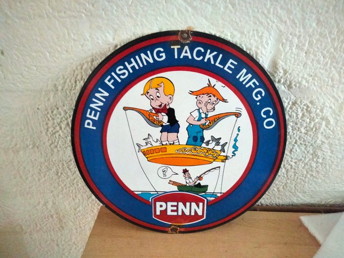 penn fishing lures - Werbeschild - Emaille
