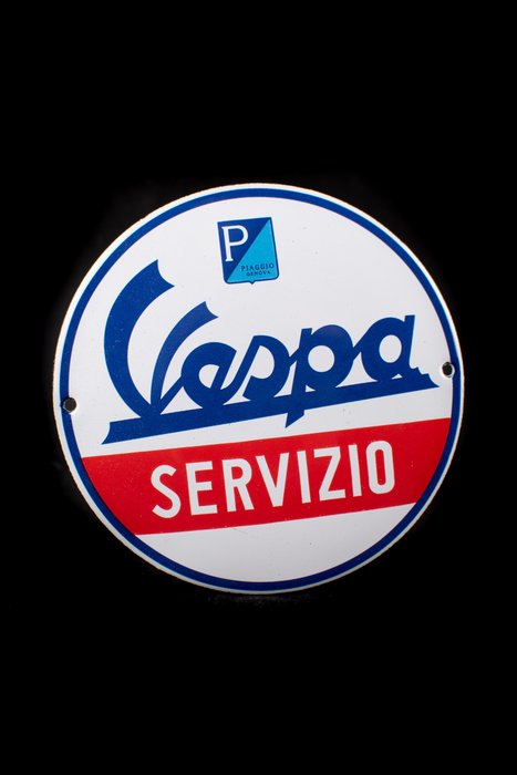 Sign - Vespa - Vespa servizio enamel sign, 120mm