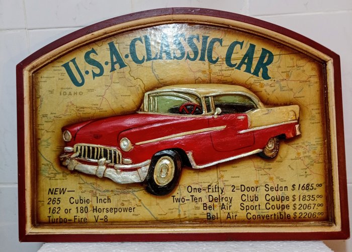 Ozdobny ornament - Chevy Bel Air - Vintage - Ameryka Północna