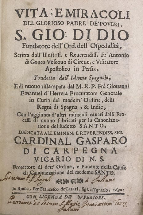 Frate Antonio di Gouea - Vita e Miracoli S Gio di Dio - 1690