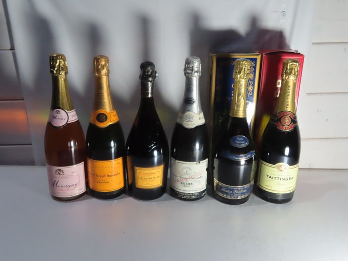 3x Veuve Cliquot & Nicolas Feuillatte & Taittinger & Monsigny - Reims & Epernay Brut - 6 Bottles (0.75L)