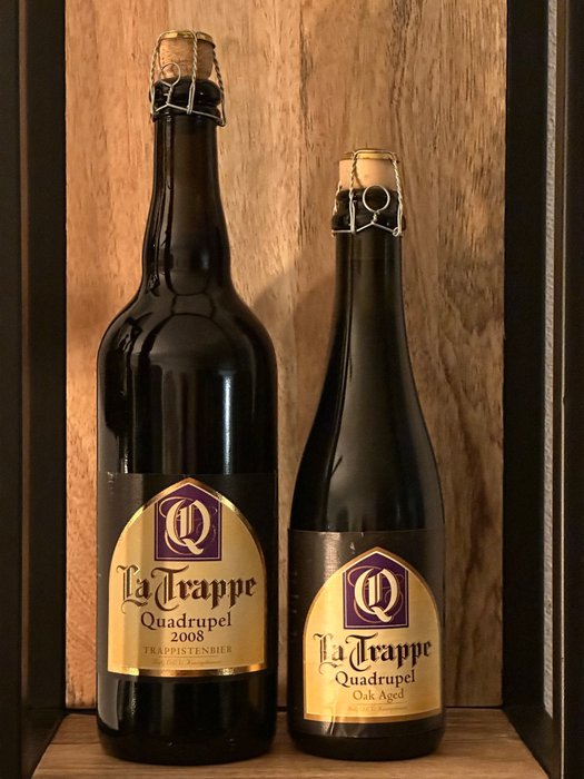 La Trappe - 四元 2008 年和四元橡木陈酿批次 13 - 75 厘升 & 37,5 厘升 - 2 瓶