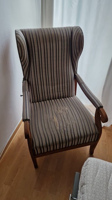 扶手椅 - 木材、織物