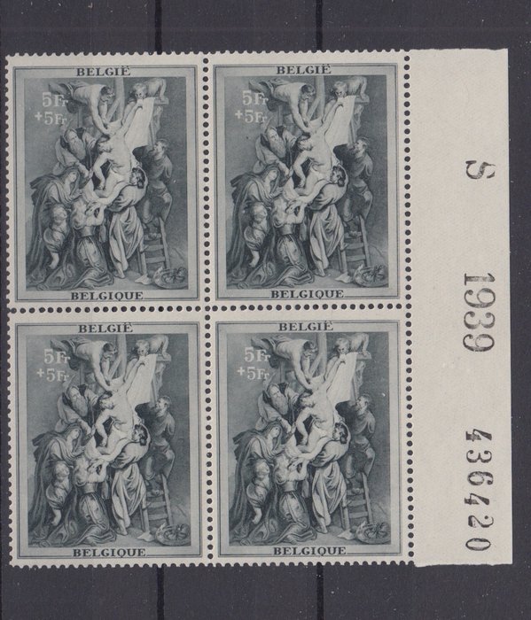 Bélgica 1939 - Rubens - OBP : 504/511 in blok van 4