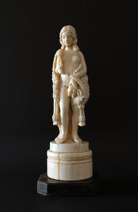 Dieppe - Rzeźba, El pecado original - 19 cm - Kość słoniowa - 1860