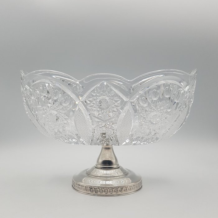 Gozzini & Restelli - Alazata da tavola in Cristallo e Argento Fiorentino - Tafelaufsatz (1)  - .800 Silber, Kristall