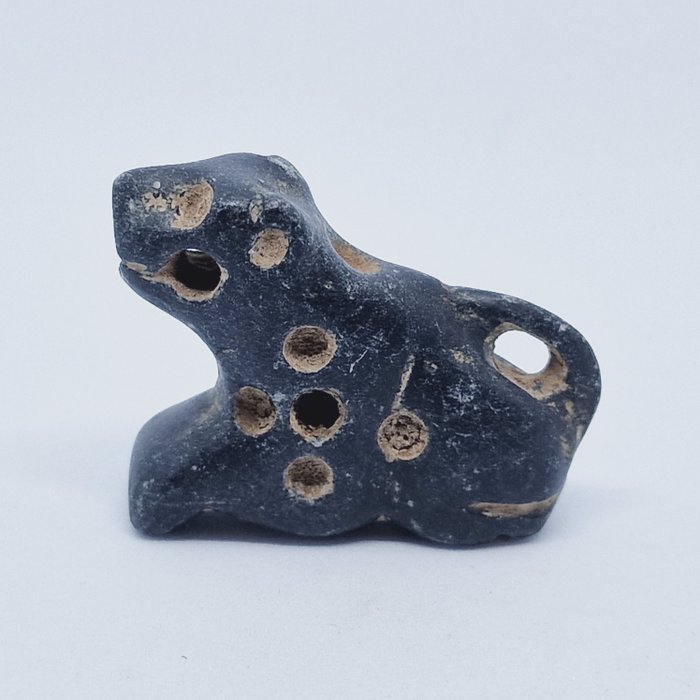 Baktria Czarny kamień Talizman z koralików tygrysich - 31.8 mm