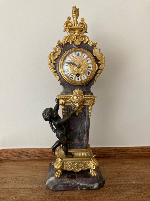 桌钟和座钟 - 台钟 - Durand Paris - 大理石, 镀金青铜, 黄铜色 - 1850-1900