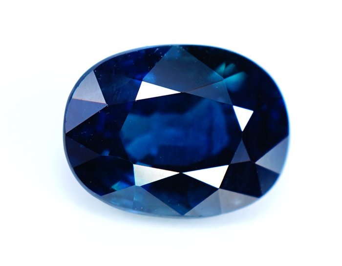 Ingen reservepris - dyb blå (grønlig) Safir - 1.31 ct