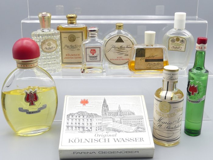 Parfümfläschchen (19) - Großartige Parfümflaschen Sammlung (19 Flaschen) mit alten „FARINA“ - Flakons aus den 1930er bis - Glas - Parfüm