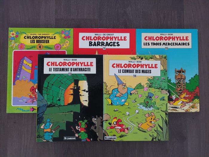 Chlorophylle T10 à T14 - 5x C - 5 Album - Prima edizione - 1986/1989