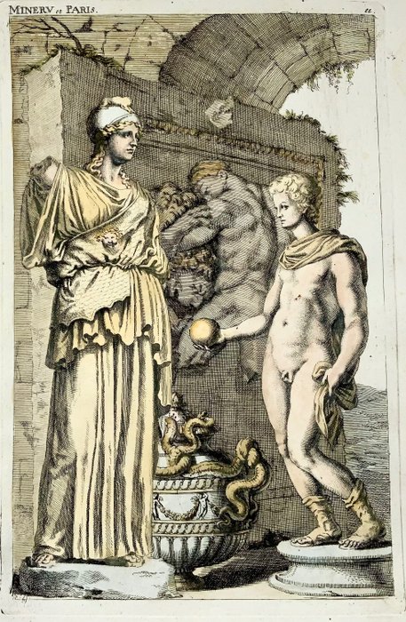 Joachim I Von Sandrart (1606-1688) - Mythology: Minerv et Paris
