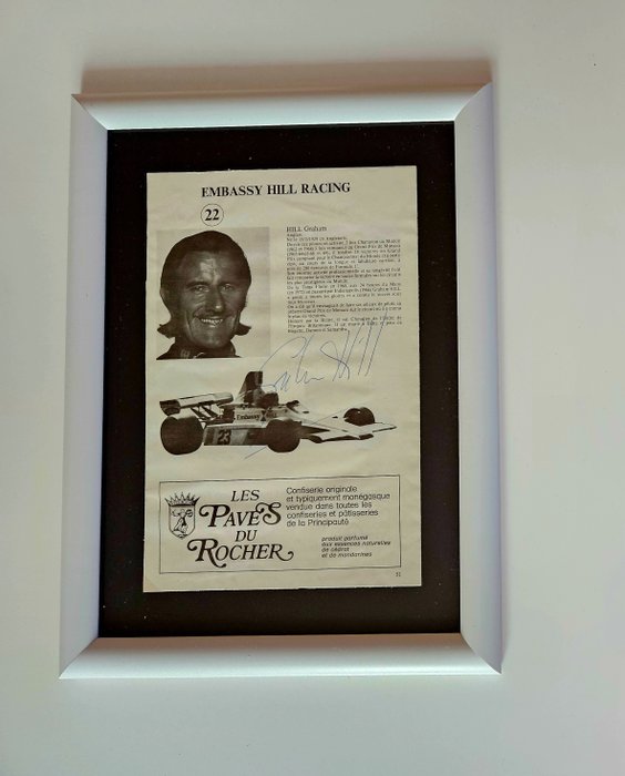 Dokument - Graham Hill - Autografo - Gp Monaco - 1975