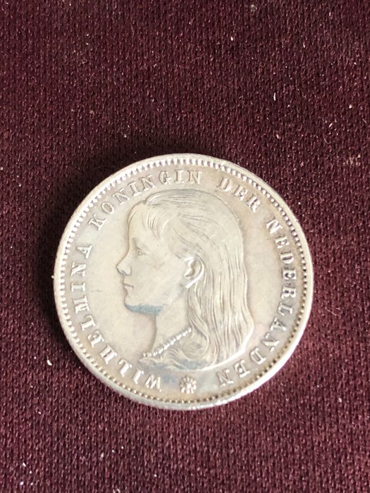 Nederland. Wilhelmina (1890-1948). 25 Cents 1893