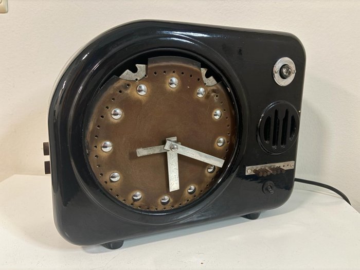Relógio de chão - Relógio escolar - Arte déco - metal - 1930-1940