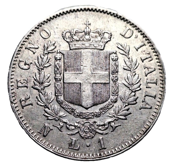 義大利王國. Vittorio Emanuele II di Savoia (1861-1878). 1 Lira 1862 - Napoli