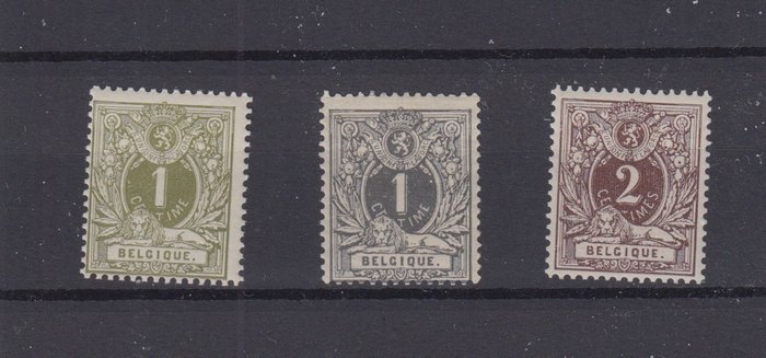 België 1884 - Liggende leeuw - OBP 42/44