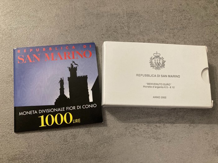 San Marino. 1000 Lire / 5 Euro / 10 Euro 1997/2002 (2 items)