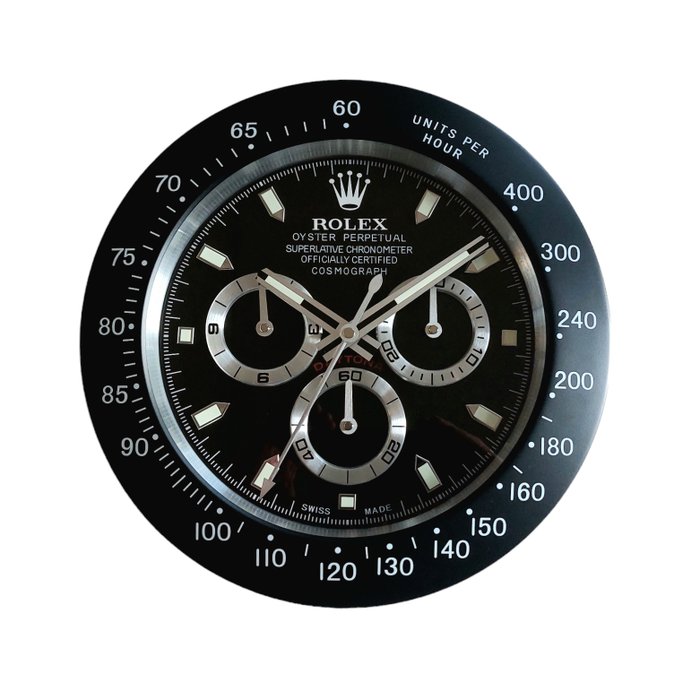 挂钟 - 特许经销商 Rolex Daytona 显示时钟 - 玻璃, 钢 - 2020年及之后