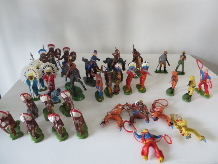 Britains LTD (Hong Kong) - 玩具人偶 - Indianen en Cowboys -  (33) - 塑料