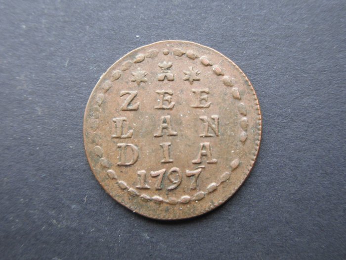 Netherlands, Batavian Republic. Duit 1797/96 Zeeland KWALITEIT