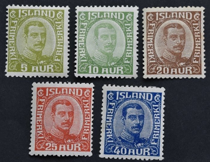 Island 1921 - 'Island 1921 - komplett set Mi.Nr. 99 till 103 - Michel 99-103