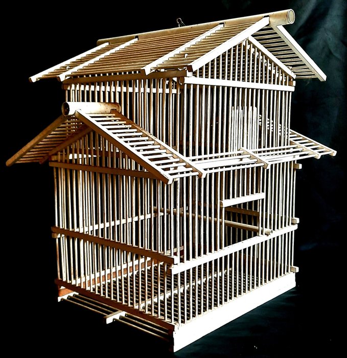 Vogelkäfig - Antik - Holz