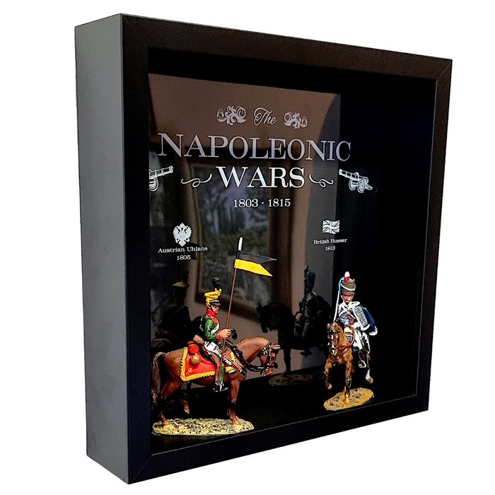 Estatueta militar miniatura - Napoleonic Wars Collector's Frame Box - Estanho, Madeira
