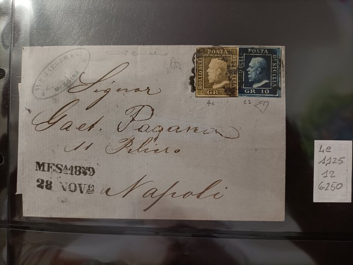 Italiaanse oude staten 1859 - Envelop van het Koninkrijk Sicilië