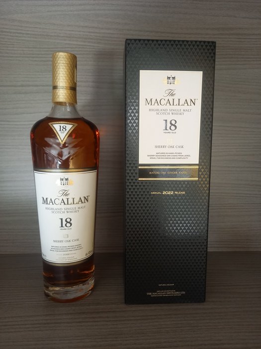 Macallan 18 years old - Sherry Oak Cask 2022 Release - Original bottling  - 700 ml