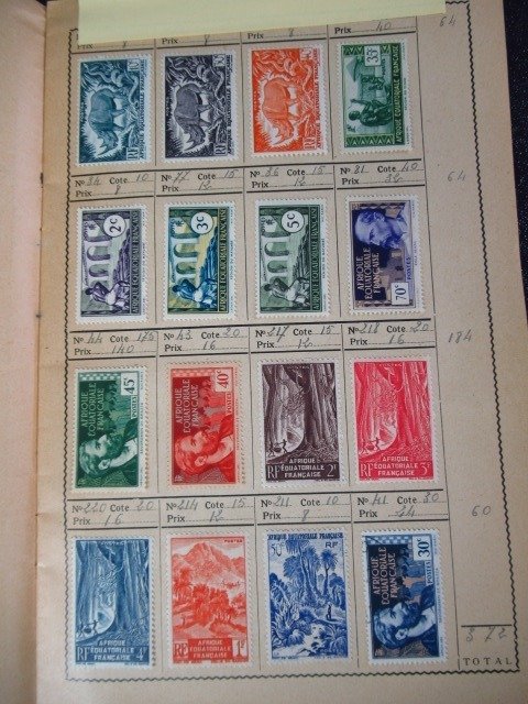 Monde  - dont colonie française, collection de timbres