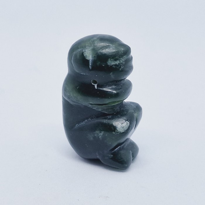 kinesisk-sibirsk Jadeitt Deity Bead Talisman - 34 mm